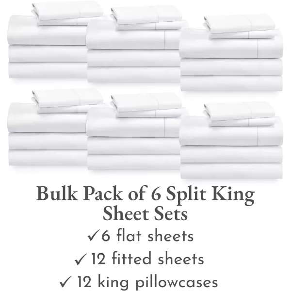imageCalifornia Design Den Bulk Pack of 6 Full Size Sheet Sets  400 Thread Count 100 Cotton Sateen Deep Pocket Case Includes 6 Flat Sheets 6 Fitted Sheets ampamp 12 Pillowcases WhiteBright White