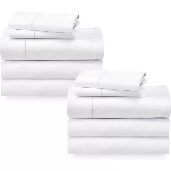 imageCalifornia Design Den Bulk Pack of 6 Full Size Sheet Sets  400 Thread Count 100 Cotton Sateen Deep Pocket Case Includes 6 Flat Sheets 6 Fitted Sheets ampamp 12 Pillowcases WhiteBright White