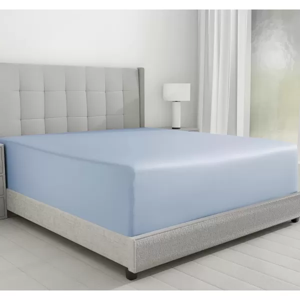 imageCalifornia Design Den Bulk Pack of 8 King Size Fitted Sheets Only  600 Thread Count 100 Cotton Sateen White08  Blue