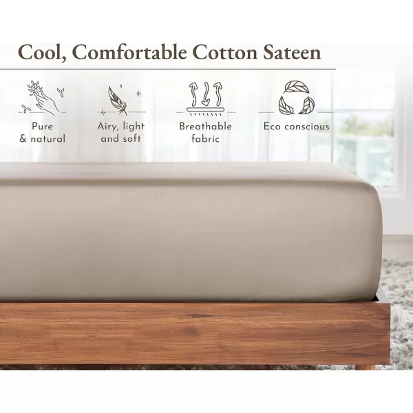 imageCalifornia Design Den Bulk Pack of 8 King Size Fitted Sheets Only  Soft 100 Cotton Sateen WhiteBeige
