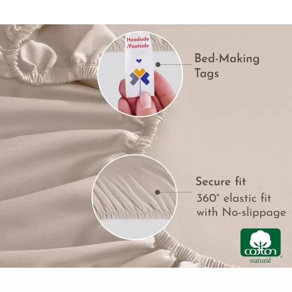 imageCalifornia Design Den Bulk Pack of 8 King Size Fitted Sheets Only  Soft 100 Cotton Sateen WhiteBeige