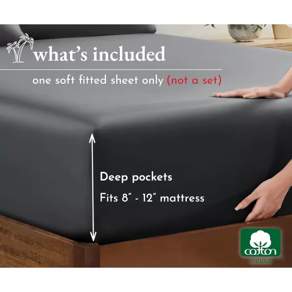 imageCalifornia Design Den Bulk Pack of 8 King Size Fitted Sheets Only  Soft 100 Cotton Sateen WhiteGrey