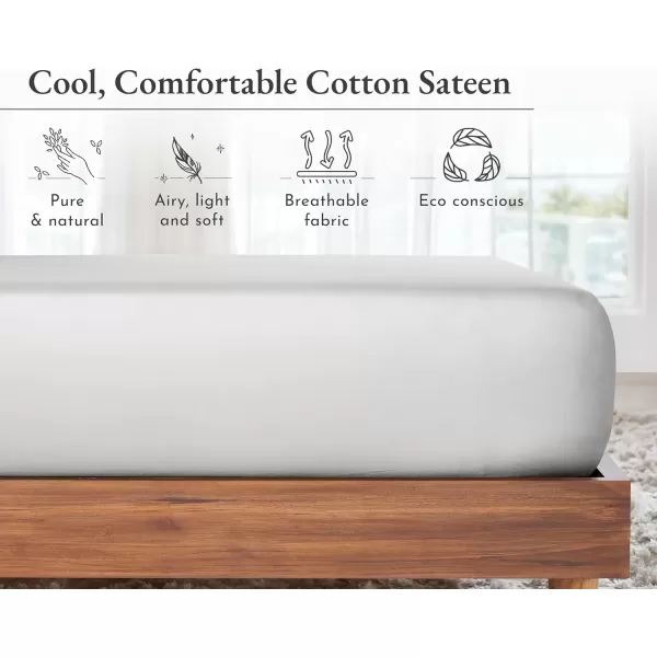 imageCalifornia Design Den Bulk Pack of 8 King Size Fitted Sheets Only  Soft 100 Cotton Sateen WhiteIvory