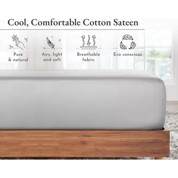 imageCalifornia Design Den Bulk Pack of 8 King Size Fitted Sheets Only  Soft 100 Cotton Sateen WhiteLight Grey