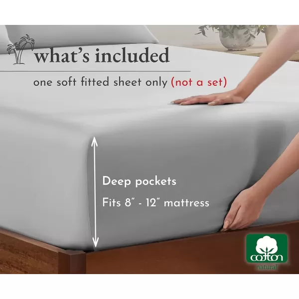 imageCalifornia Design Den Bulk Pack of 8 King Size Fitted Sheets Only  Soft 100 Cotton Sateen WhiteLight Grey