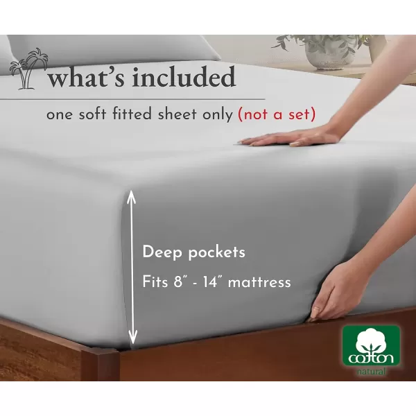 imageCalifornia Design Den Bulk Pack of 8 King Size Fitted Sheets Only  Soft 100 Cotton Sateen WhiteLight Grey