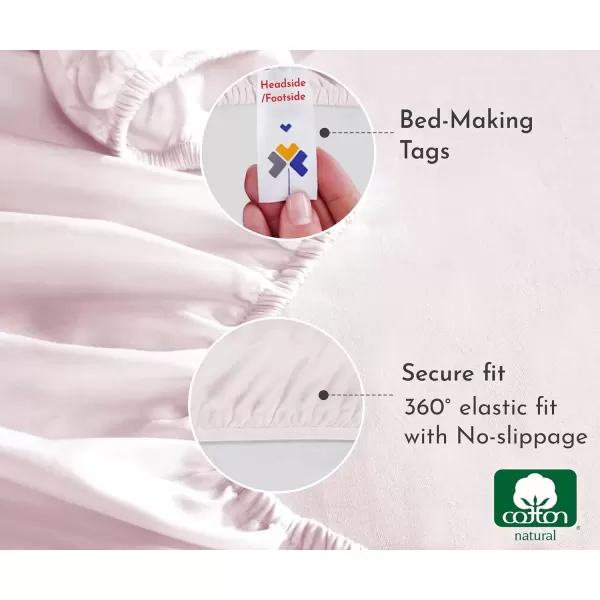 imageCalifornia Design Den Bulk Pack of 8 King Size Fitted Sheets Only  Soft 100 Cotton Sateen WhitePink