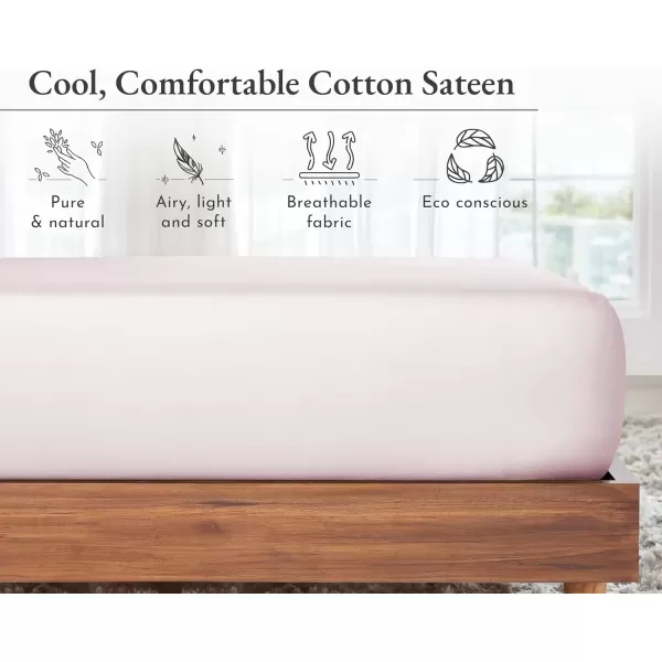 imageCalifornia Design Den Bulk Pack of 8 King Size Fitted Sheets Only  Soft 100 Cotton Sateen WhitePink