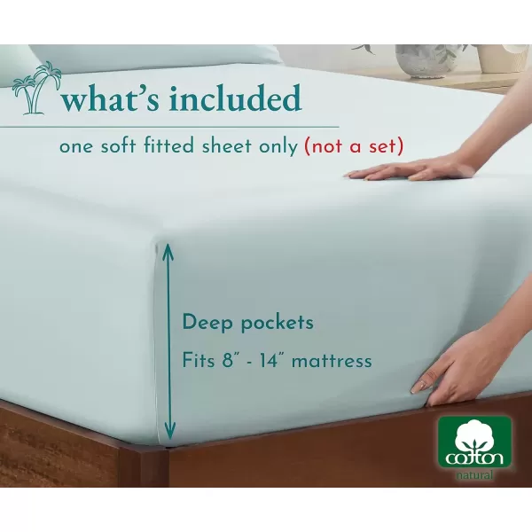 imageCalifornia Design Den Bulk Pack of 8 King Size Fitted Sheets Only  Soft 100 Cotton Sateen WhiteSeafoam