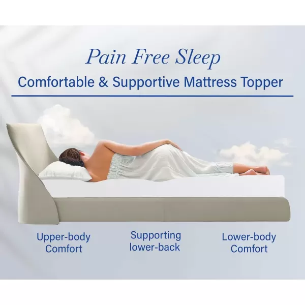 imageCalifornia Design Den Queen Mattress Topper Thick Cooling Pillow Top Mattress Topper Queen for Restful Sleep 900 GSM Fill Breathable ampamp Gentle on SkinTwin XL