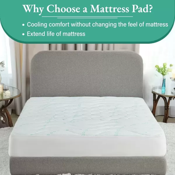 imageCalifornia Design Den Queen Mattress Topper Thick Cooling Pillow Top Mattress Topper Queen for Restful Sleep 900 GSM Fill Breathable ampamp Gentle on SkinFull
