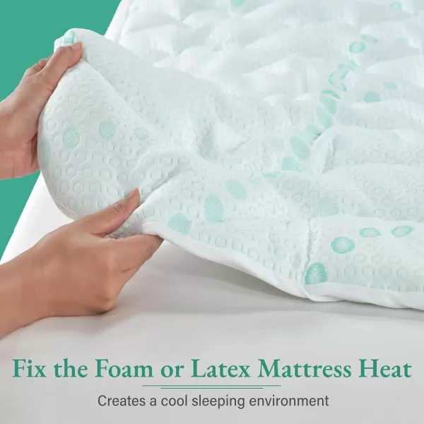 imageCalifornia Design Den Queen Mattress Topper Thick Cooling Pillow Top Mattress Topper Queen for Restful Sleep 900 GSM Fill Breathable ampamp Gentle on SkinTwin XL