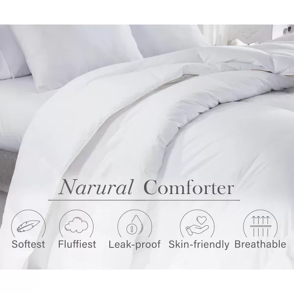imageCalifornia Design Den Queen Size Comforter Duvet Insert  Cozy Luxury Down Alternative Quilted Extra Fluffy Soft and Cooling Machine Washable with Corner Tabs  WhiteNatural Down
