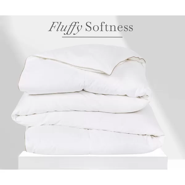 imageCalifornia Design Den Queen Size Comforter Duvet Insert  Cozy Luxury Down Alternative Quilted Extra Fluffy Soft and Cooling Machine Washable with Corner Tabs  WhiteNatural Down
