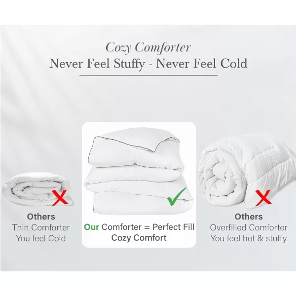imageCalifornia Design Den Queen Size Comforter Duvet Insert  Cozy Luxury Down Alternative Quilted Extra Fluffy Soft and Cooling Machine Washable with Corner Tabs  WhiteDown Alternative