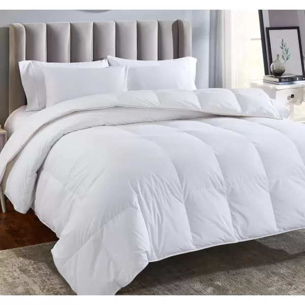 imageCalifornia Design Den Queen Size Comforter Duvet Insert  Cozy Luxury Down Alternative Quilted Extra Fluffy Soft and Cooling Machine Washable with Corner Tabs  WhiteNatural Down
