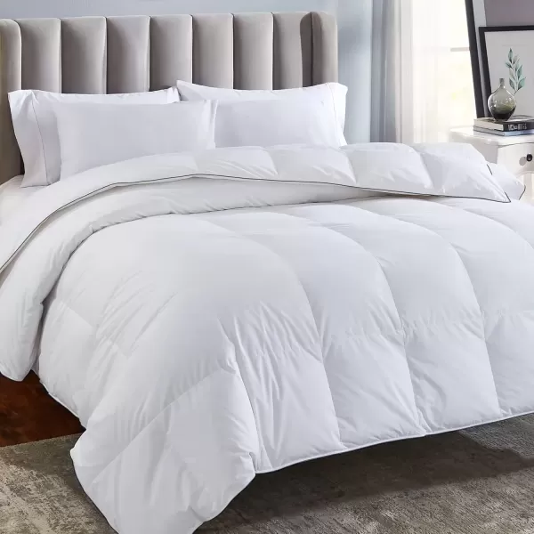 imageCalifornia Design Den Queen Size Comforter Duvet Insert  Cozy Luxury Down Alternative Quilted Extra Fluffy Soft and Cooling Machine Washable with Corner Tabs  WhiteDown Alternative