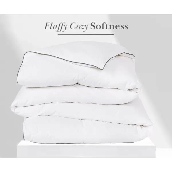 imageCalifornia Design Den Queen Size Comforter Duvet Insert  Cozy Luxury Down Alternative Quilted Extra Fluffy Soft and Cooling Machine Washable with Corner Tabs  WhiteDown Alternative