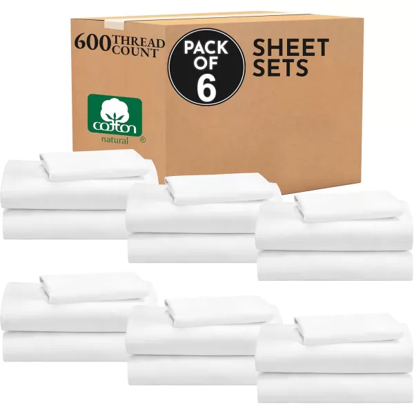imageCalifornia Design Den Split King Sheet Set  100 Cotton 600 Thread Count Breathable Luxury King Size Sheets for Adjustable Bed Luxury Soft HotelQuality Sheets with Sateen Weave  Pastel Blue01  Bright White