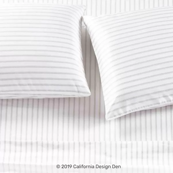 imageCalifornia Design Den Split King Sheet Set  100 Cotton 600 Thread Count Breathable Luxury King Size Sheets for Adjustable Bed Luxury Soft HotelQuality Sheets with Sateen Weave  Pastel Blue15  Print  Ticking Stripe