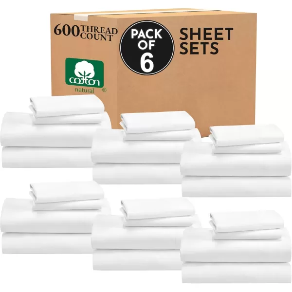 imageCalifornia Design Den Split King Sheet Set  100 Cotton 600 Thread Count Breathable Luxury King Size Sheets for Adjustable Bed Luxury Soft HotelQuality Sheets with Sateen Weave  Pastel Blue01  Bright White
