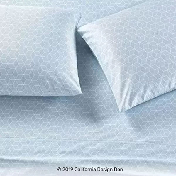 imageCalifornia Design Den Split King Sheet Set  100 Cotton 600 Thread Count Breathable Luxury King Size Sheets for Adjustable Bed Luxury Soft HotelQuality Sheets with Sateen Weave  Pastel Blue16  Print  Geo Urban
