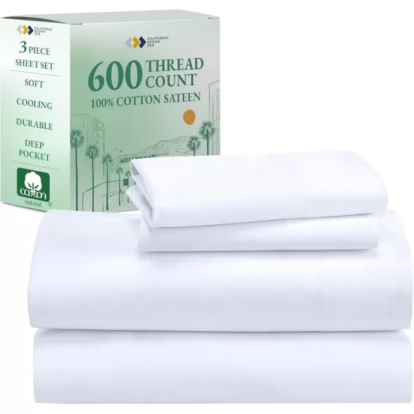 imageCalifornia Design Den Split King Sheet Set  100 Cotton 600 Thread Count Breathable Luxury King Size Sheets for Adjustable Bed Luxury Soft HotelQuality Sheets with Sateen Weave  Pastel Blue01  Bright White