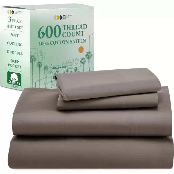 imageCalifornia Design Den Split King Sheet Set  100 Cotton 600 Thread Count Breathable Luxury King Size Sheets for Adjustable Bed Luxury Soft HotelQuality Sheets with Sateen Weave  Pastel Blue08  Mushroom  Brown