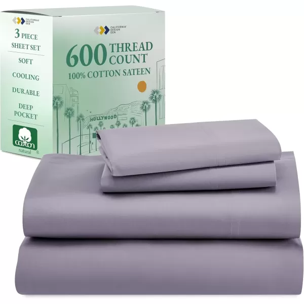 imageCalifornia Design Den Split King Sheet Set  100 Cotton 600 Thread Count Breathable Luxury King Size Sheets for Adjustable Bed Luxury Soft HotelQuality Sheets with Sateen Weave  Pastel Blue13  Lavender