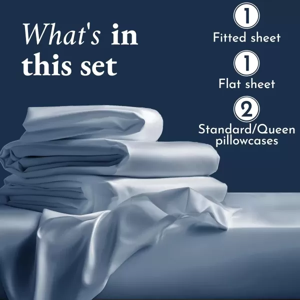 imageCertified Luxury 100 Egyptian Cotton Bed Sheets California King Sheets Set Bedding Sheets ampamp Pillowcases Set with Deep Pocket Sateen Cooling Sheets for Hot Sleepers White Sheets SetBlue Hydrangea