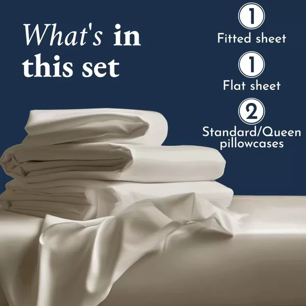 imageCertified Luxury 100 Egyptian Cotton Bed Sheets California King Sheets Set Bedding Sheets ampamp Pillowcases Set with Deep Pocket Sateen Cooling Sheets for Hot Sleepers White Sheets SetBeige