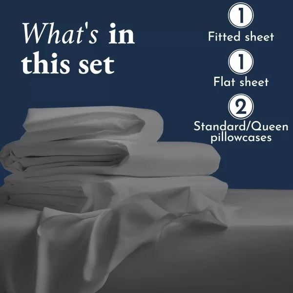 imageCertified Luxury 100 Egyptian Cotton Bed Sheets California King Sheets Set Bedding Sheets ampamp Pillowcases Set with Deep Pocket Sateen Cooling Sheets for Hot Sleepers White Sheets SetGrey