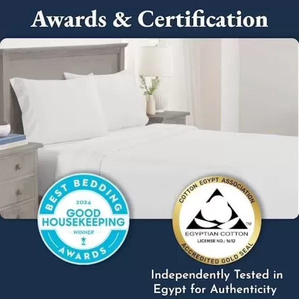 imageCertified Luxury 100 Egyptian Cotton Bed Sheets California King Sheets Set Bedding Sheets ampamp Pillowcases Set with Deep Pocket Sateen Cooling Sheets for Hot Sleepers White Sheets SetLight Grey