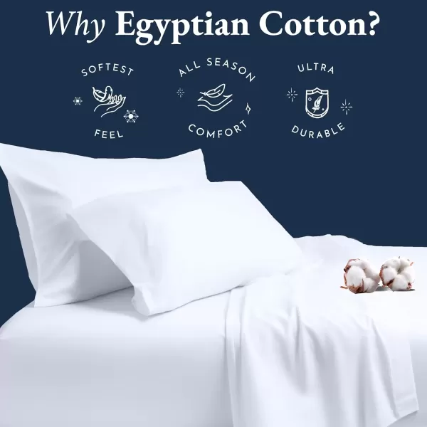 imageCertified Luxury 100 Egyptian Cotton Bed Sheets California King Sheets Set Bedding Sheets ampamp Pillowcases Set with Deep Pocket Sateen Cooling Sheets for Hot Sleepers White Sheets SetBright White