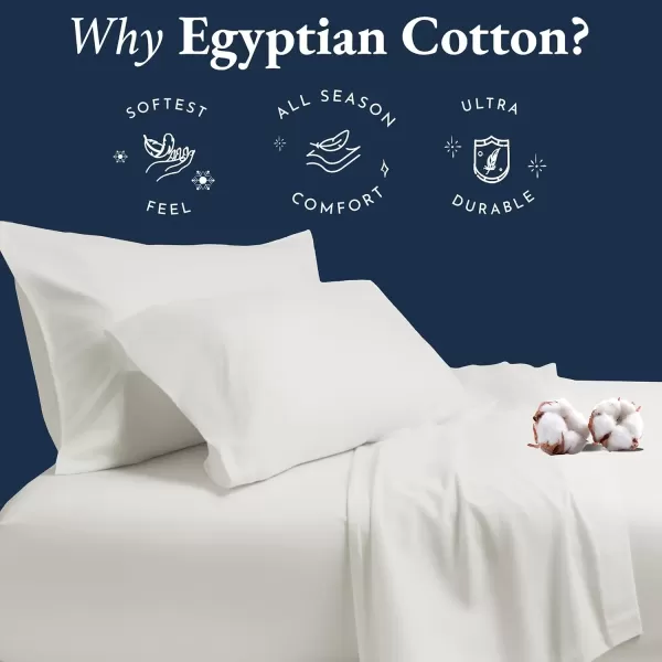 imageCertified Luxury 100 Egyptian Cotton Bed Sheets California King Sheets Set Bedding Sheets ampamp Pillowcases Set with Deep Pocket Sateen Cooling Sheets for Hot Sleepers White Sheets SetIvory