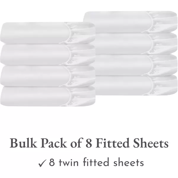 imageLuxuriously Soft Twin Fitted Sheet 600 Thread Count Cooling Sheets Sateen Weave 100 Cotton Sheets NoPop Elastic For Snug Fit Deep Pocket Bottom Sheet With Head ampamp Foot Tag Bright White01  Bright White