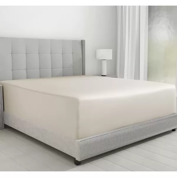 imageLuxuriously Soft Twin Fitted Sheet 600 Thread Count Cooling Sheets Sateen Weave 100 Cotton Sheets NoPop Elastic For Snug Fit Deep Pocket Bottom Sheet With Head ampamp Foot Tag Bright White03  Ivory