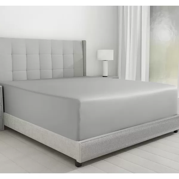 imageLuxuriously Soft Twin Fitted Sheet 600 Thread Count Cooling Sheets Sateen Weave 100 Cotton Sheets NoPop Elastic For Snug Fit Deep Pocket Bottom Sheet With Head ampamp Foot Tag Bright White05  Light Grey