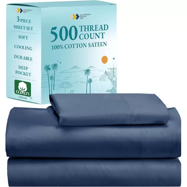 imageLuxury Split King Adjustable Bedsheets Set Soft 100 Cotton 500 Thread Count Snug Fit Includes TwinXL Fitted Sheets Beats Egyptian Quality Claims Split King Fresh Navy Blue12  Navy Blue