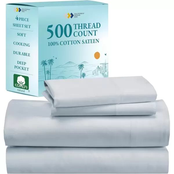 imageLuxury Split King Adjustable Bedsheets Set Soft 100 Cotton 500 Thread Count Snug Fit Includes TwinXL Fitted Sheets Beats Egyptian Quality Claims Split King Fresh Navy Blue08  Light Blue