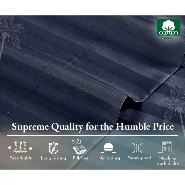 imageLuxury Split King Adjustable Bedsheets Set Soft 100 Cotton 500 Thread Count Snug Fit Includes TwinXL Fitted Sheets Beats Egyptian Quality Claims Split King Fresh Navy Blue13  Navy Blue Striped
