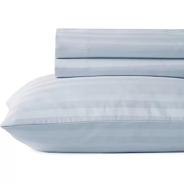 imageLuxury Split King Adjustable Bedsheets Set Soft 100 Cotton 500 Thread Count Snug Fit Includes TwinXL Fitted Sheets Beats Egyptian Quality Claims Split King Fresh Navy Blue09  Light Blue Striped