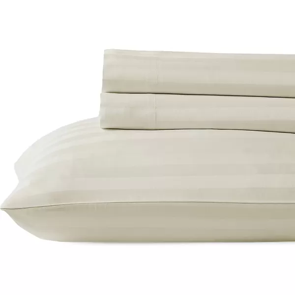 imageLuxury Split King Adjustable Bedsheets Set Soft 100 Cotton 500 Thread Count Snug Fit Includes TwinXL Fitted Sheets Beats Egyptian Quality Claims Split King Fresh Navy Blue06  Ivory Striped