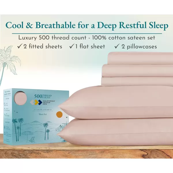 imageLuxury Split King Adjustable Bedsheets Set Soft 100 Cotton 500 Thread Count Snug Fit Includes TwinXL Fitted Sheets Beats Egyptian Quality Claims Split King Fresh Navy Blue18  Blush Pink