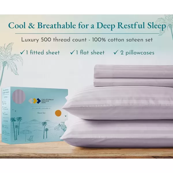 imageLuxury Split King Adjustable Bedsheets Set Soft 100 Cotton 500 Thread Count Snug Fit Includes TwinXL Fitted Sheets Beats Egyptian Quality Claims Split King Fresh Navy Blue16  Lavendar Striped