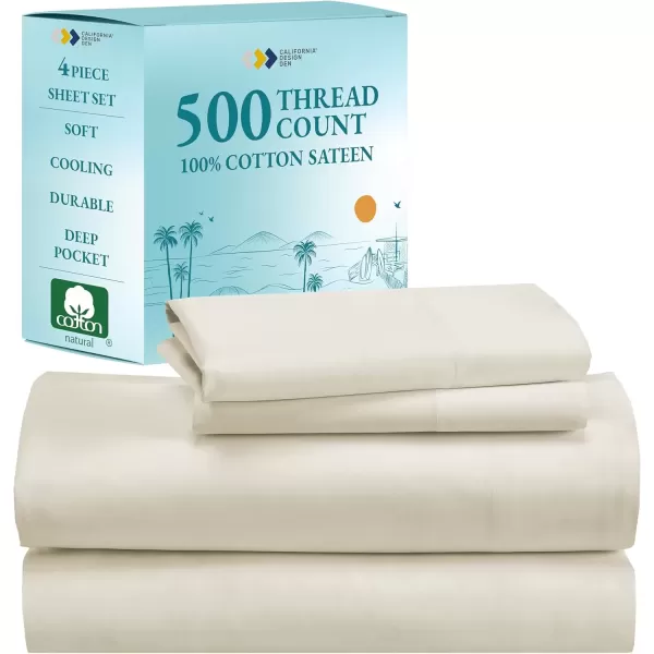 imageLuxury Split King Adjustable Bedsheets Set Soft 100 Cotton 500 Thread Count Snug Fit Includes TwinXL Fitted Sheets Beats Egyptian Quality Claims Split King Fresh Navy Blue05  Ivory