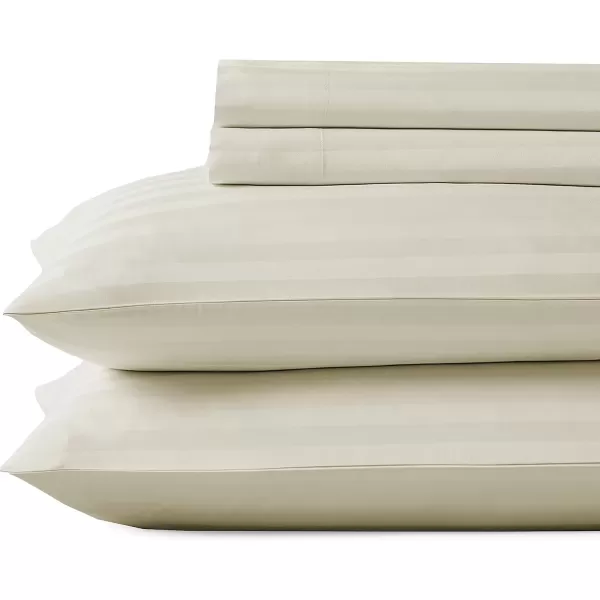 imageLuxury Split King Adjustable Bedsheets Set Soft 100 Cotton 500 Thread Count Snug Fit Includes TwinXL Fitted Sheets Beats Egyptian Quality Claims Split King Fresh Navy Blue06  Ivory Striped