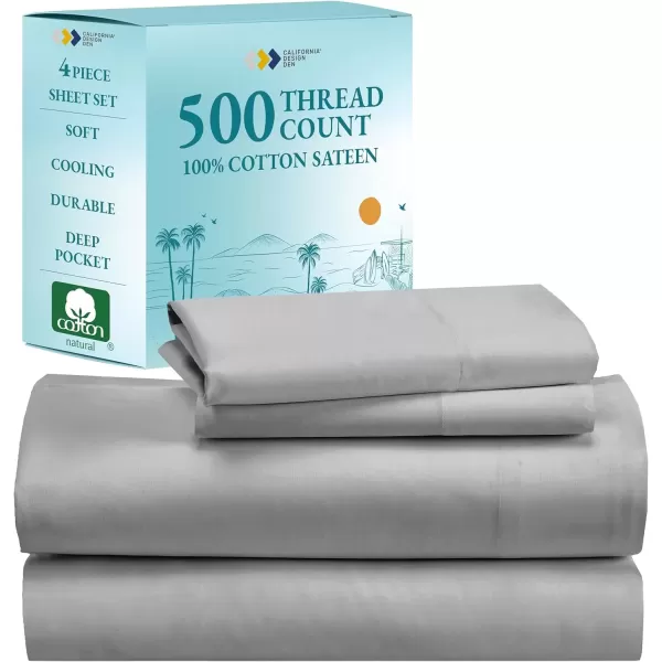imageLuxury Split King Adjustable Bedsheets Set Soft 100 Cotton 500 Thread Count Snug Fit Includes TwinXL Fitted Sheets Beats Egyptian Quality Claims Split King Fresh Navy Blue03  Light Grey