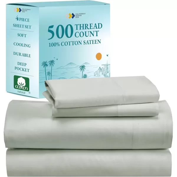 imageLuxury Split King Adjustable Bedsheets Set Soft 100 Cotton 500 Thread Count Snug Fit Includes TwinXL Fitted Sheets Beats Egyptian Quality Claims Split King Fresh Navy Blue07  Silver Sage