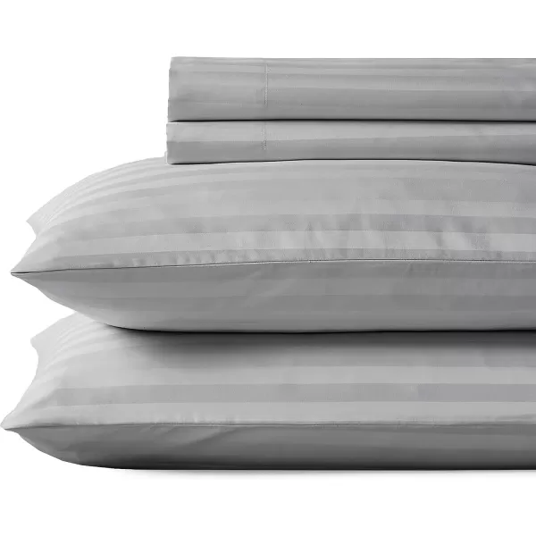 imageLuxury Split King Adjustable Bedsheets Set Soft 100 Cotton 500 Thread Count Snug Fit Includes TwinXL Fitted Sheets Beats Egyptian Quality Claims Split King Fresh Navy Blue04  Light Grey Striped